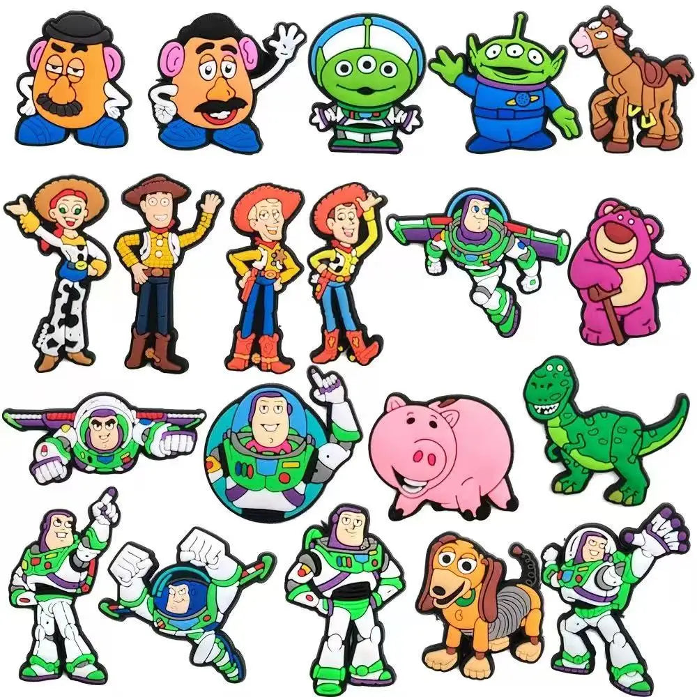 MESUCA 12-200pcs Buzz Lightyear Shoe Charms For Sandals,Shoe Decoration Accessories Shoe Pins Great Gift For Men Women
