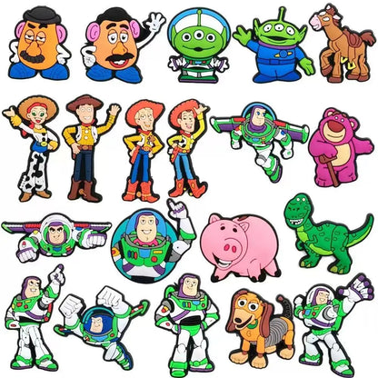 MESUCA 12-200pcs Buzz Lightyear Shoe Charms For Sandals,Shoe Decoration Accessories Shoe Pins Great Gift For Men Women