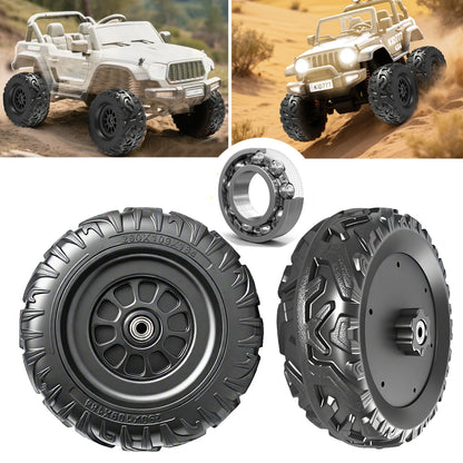 29CM/11.4'' EVA Solid Rubber Tire for Children Electric Ride on Toys Car ﻿Alligator Tires Upgrade Parts,Black,Bearing,Coupler