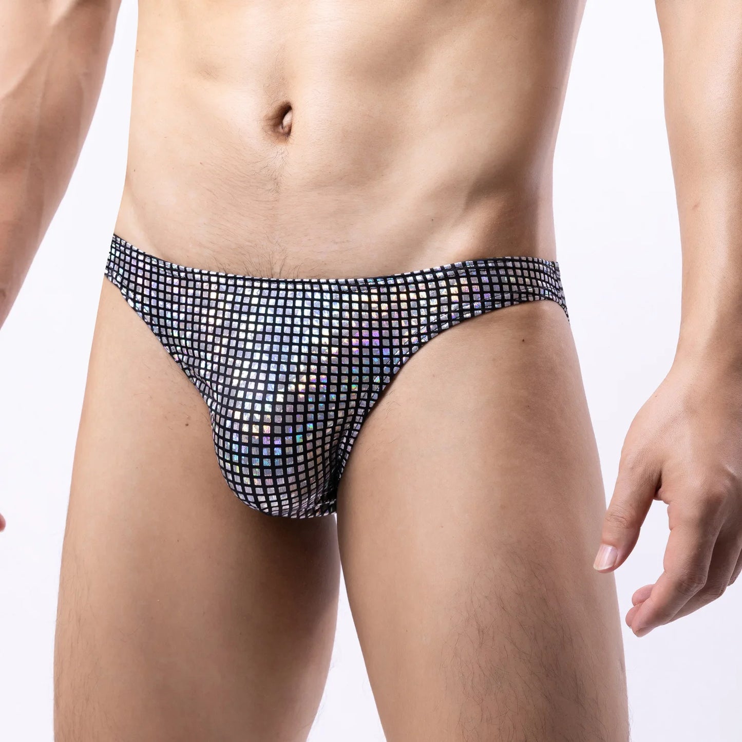 Men's Sexy Shiny Sequin Briefs Fashion Glitter Design Soft Skin-Friendly Breathable Comfort Nightclub Party Underwear