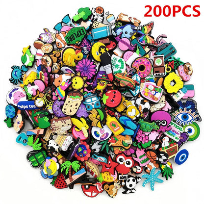 20/50/100/200/500 Pcs Random Cartoon Shoe Charms For Clogs Bubble Slides Sandals PVC Shoe Decorations Accessories For Teens Gift
