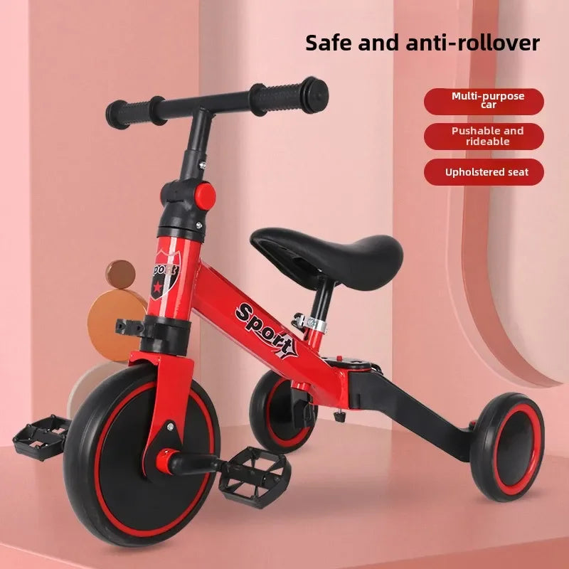 Children's Multifunctional Slide Ride-On Push Cart Trike Three-in-One Lightweight Baby Multifunctional Trike for Toddlers