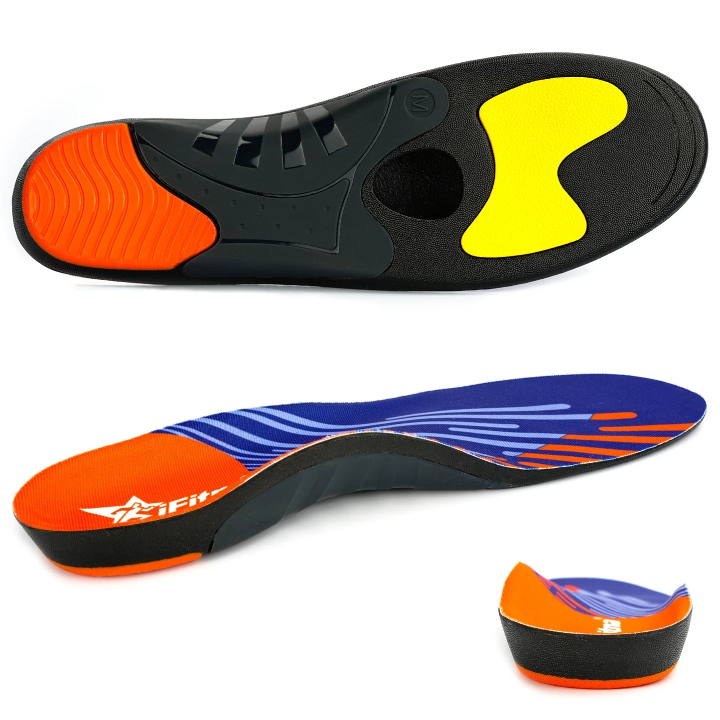 iFitna PU Arch Support Shock Absorb Plantar Fasciitis Pain Relief Men Orthopedic Insole Women Sneaker Flat Feet Sport Insert