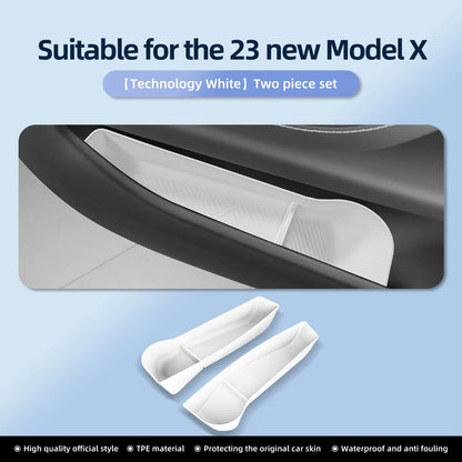 Car Door Side Storage Box  For Tesla Model X S 2023 2024 TPE Gate Slot Anti Dirty Storage Organizer Tidying Car Accessories