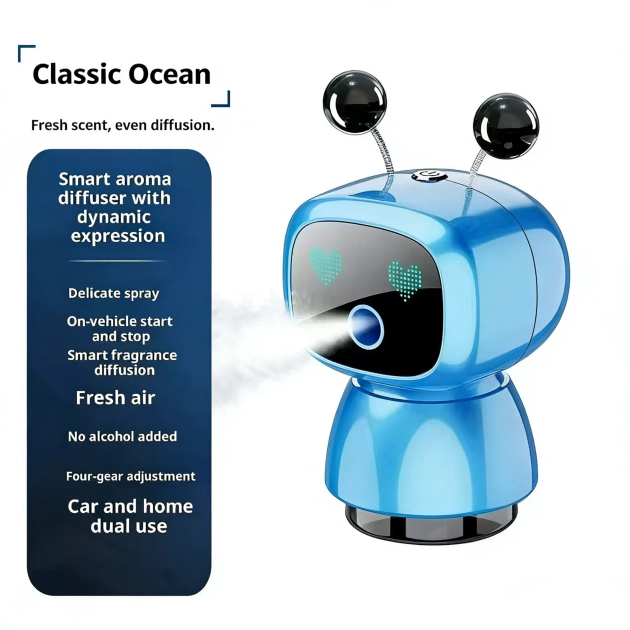 Smart Car Aromatherapy Robot Car Perfume Vehicle Air Purification Humidifier Fully Automatic Car Fragrance Sprayer