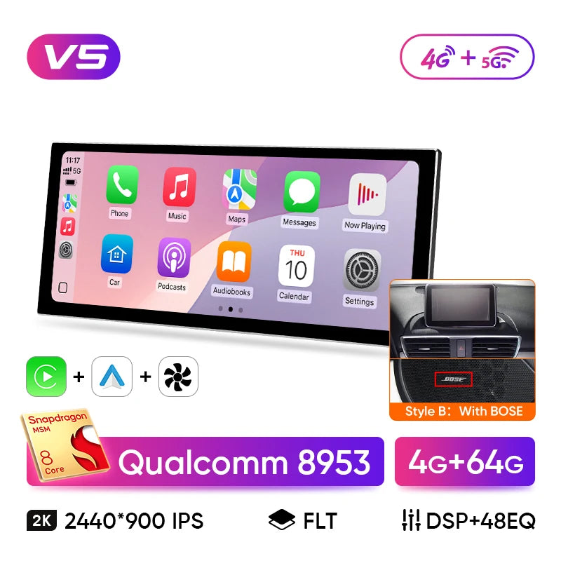 Ainavi 12.3 Inch Radio For Mazda 3 Axela 2013 2014 2015 2016 2017 2018 Car Multimedia Player Wireless Carplay Android Auto 2K 4G