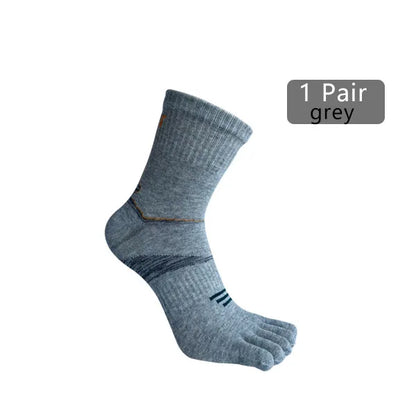 1/5 Pairs Athletic Sport Socks Toe Fitness Compression Sweat-Absorbing Bicycle Outdoor Hiking Five Finger Short Socks 4 Seasons