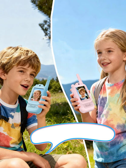 Kids Walkie Talkies with Video 2 Pack Rechargeable Kids Video Walkie Talkies for Boys Girls Indoor Play Camping Hiking