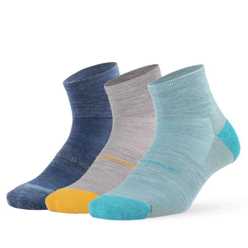 ZEALWOOD Merino Wool Running Socks Men Women No Show/Ankle/Crew Anti-blister Cushion Athletic Socks Ultra-Light Tennis 1/3 Pairs