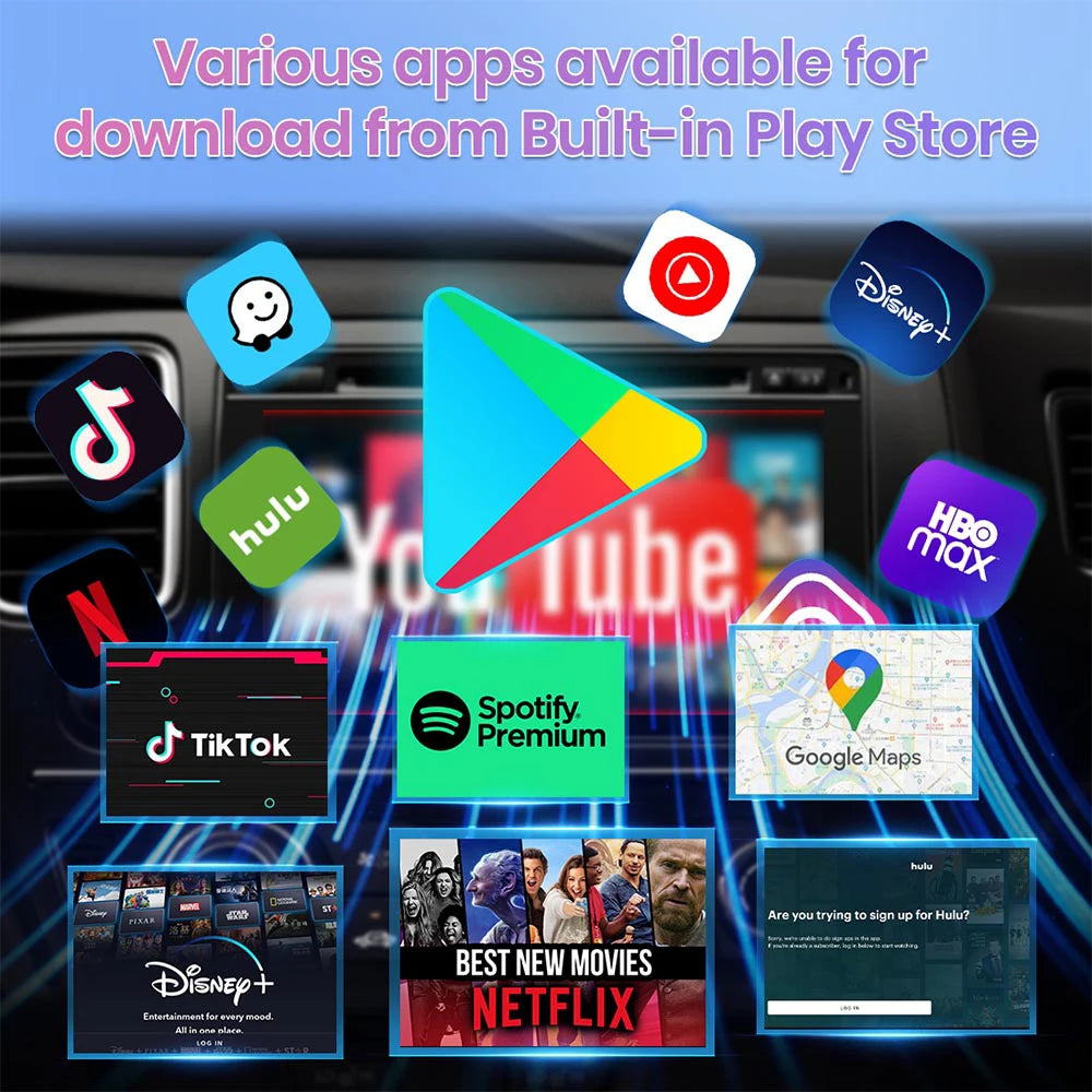 3 in 1 Android15 Wireless Car Carplay Wireless Android Auto MMB MAX Smart Box QCM6350 8-Core GPS WiFi 4G SIM AI Box For Youtube