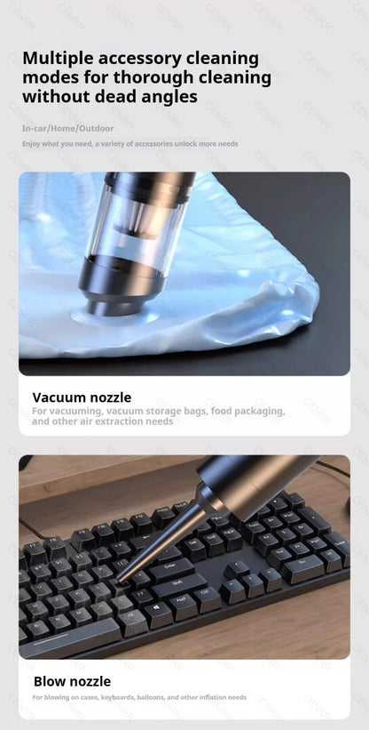 CENRR 9998000PA Car Vacuum Cleaner Strong Suction Powerful Wireless Portable Car Cleaner for Home Appliance Air Blower