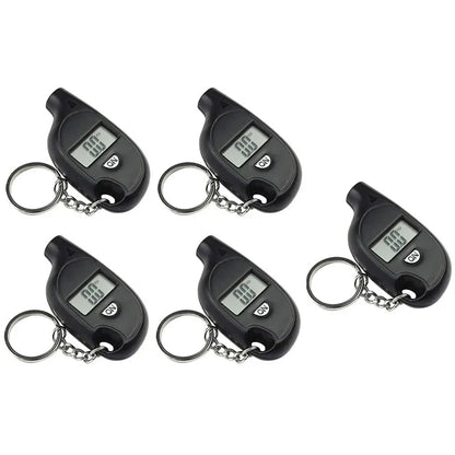 Mini Keychain Style Tire Gauge Digital Lcd Display Car Tire Air Pressure Tester Meter Auto Car Motorcycle Tire Safety Alarm