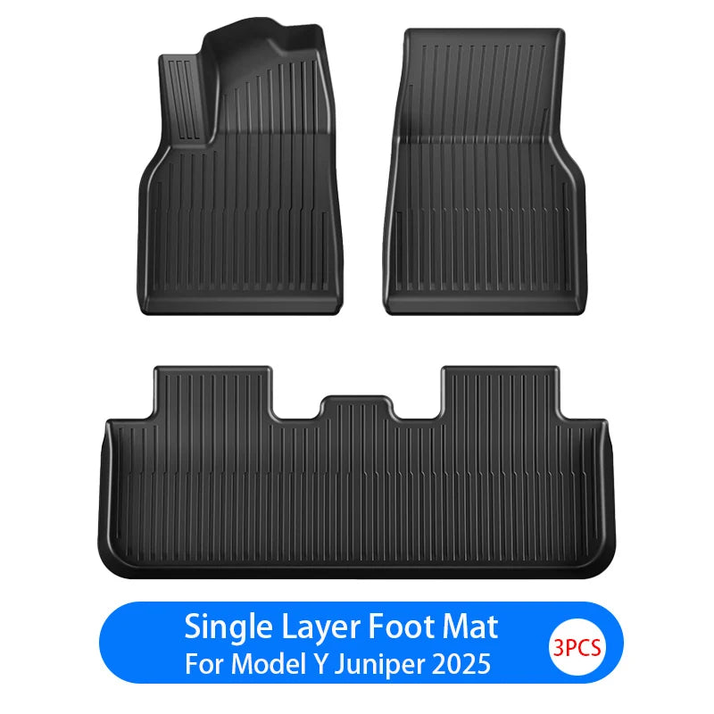 For New Tesla Model Y Launch 2026+ Juniper 2026+ TPE Floor Mats & Cargo Liner, All Weather Trunk Mats Floor Liner Backrest Mats