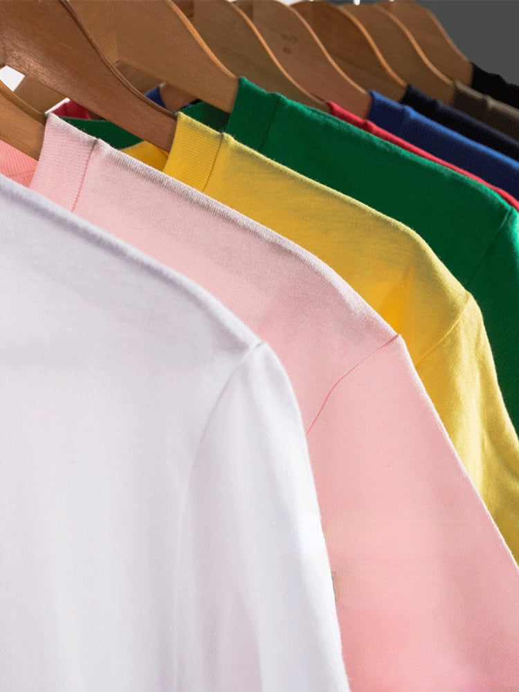Bornladies 2025 Women's Summer 100% Cotton T-shirt Bottoming Basic Fashionable Solid Lady Short Sleeve Loose Tops Shirts