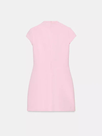 Elegant Short Sleeve Square Collar  Knot Decorated Dress ZA2026 New Summer Women's Fashion Company Annual Meeting
