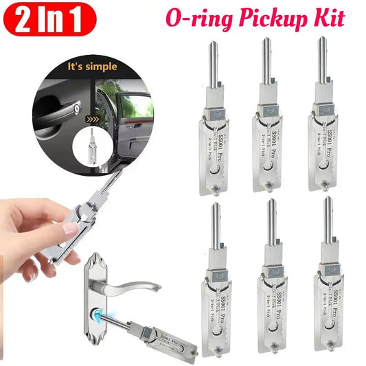 Stainless Steel Key Decoder 2 In 1 Precision Hook & Pick Set Lock Decoder O-ring Pickup Kit Maintenance Repair Hand Tools