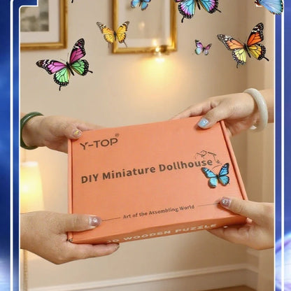 3D Butterfly Room Wooden Puzzle Adults DIY Handmade Jigsaw Educational Toy Unique Art Ornament Souvenir Gift for Kids Decoration