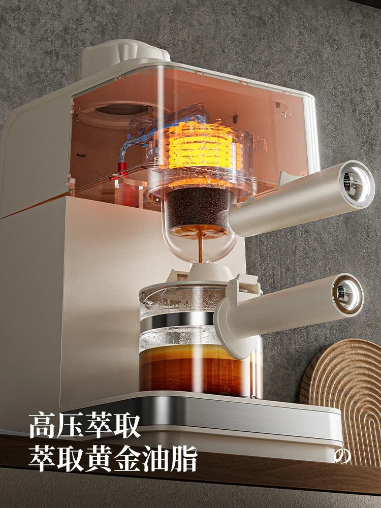 220V sapoudrEA09 Semi Automatic Coffee Machine Compact Home Office Espresso Americano Brewer BBW