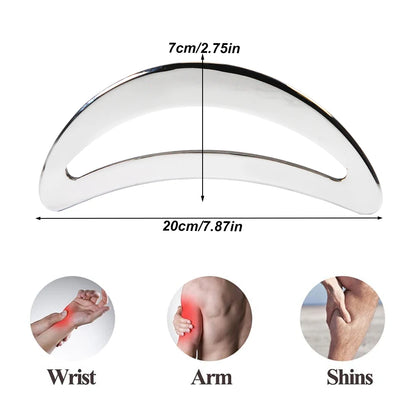 Stainless Steel Gua Sha Tool Muscle Scraper For Relieve Foot, Calf, Neck Pain, Relieves Plantar Fasciitis & Achilles Tendinitis