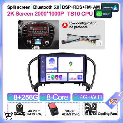 For Nissan Juke Yf15 2010 2011 2012 2013 2014 Carplay Auto 5g+wifi Gps Car Radio Navigation Multimedia Video Player Stereo Bt
