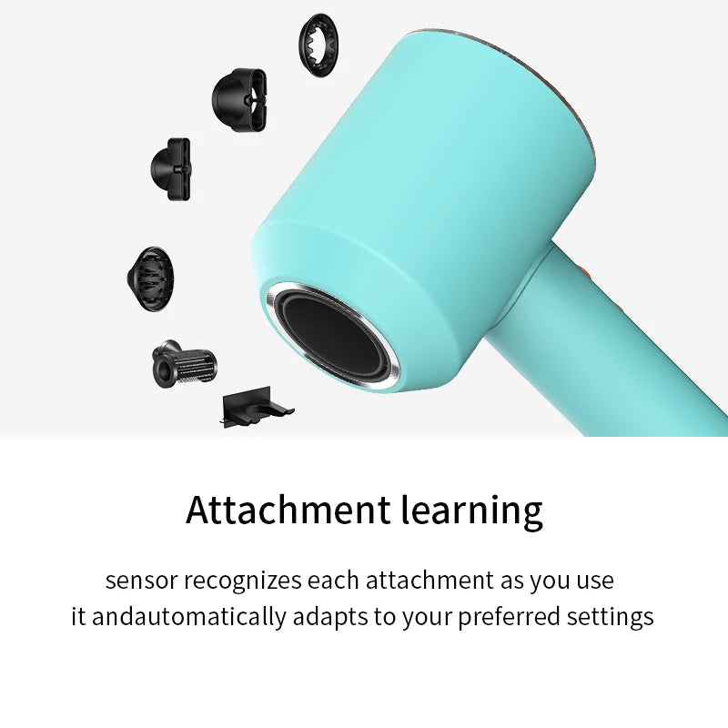 HD16 Leafless Hair Dryer Negative Ion High Power Fast Drying Constant Temperature Ultra-Quiet 5 Professional Nozzles Home Stylin