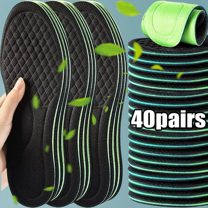 Nano Deodorant Shoe Inserts Breathable Odor Elimination Sports Insoles Sweat Absorbent Anti-smell Shoe Pads for Running Sneakers
