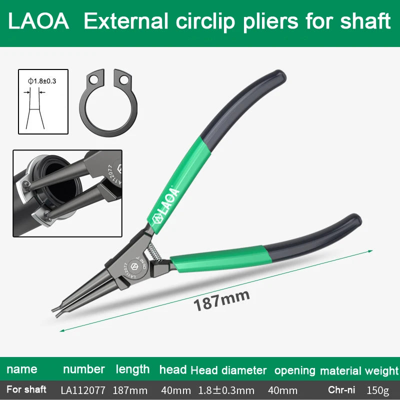 LAOA 7 inch Internal External Pliers Retaining Clips Portable Multifunctional Snap Ring Circlip Pliers For Hand Tool