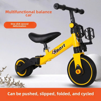 Children's Multifunctional Slide Ride-On Push Cart Trike Three-in-One Lightweight Baby Multifunctional Trike for Toddlers