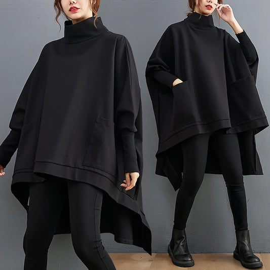 plus Size High Collar Casual Long Sve Sweatirt for plus Size Women Autumn Faion Comfortable Loose Fit Slimming Effect
