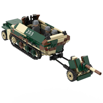 Half-track Armored Vehicle Building Blocks WW2 Germany Military Model Bricks Toy Camouflage Model