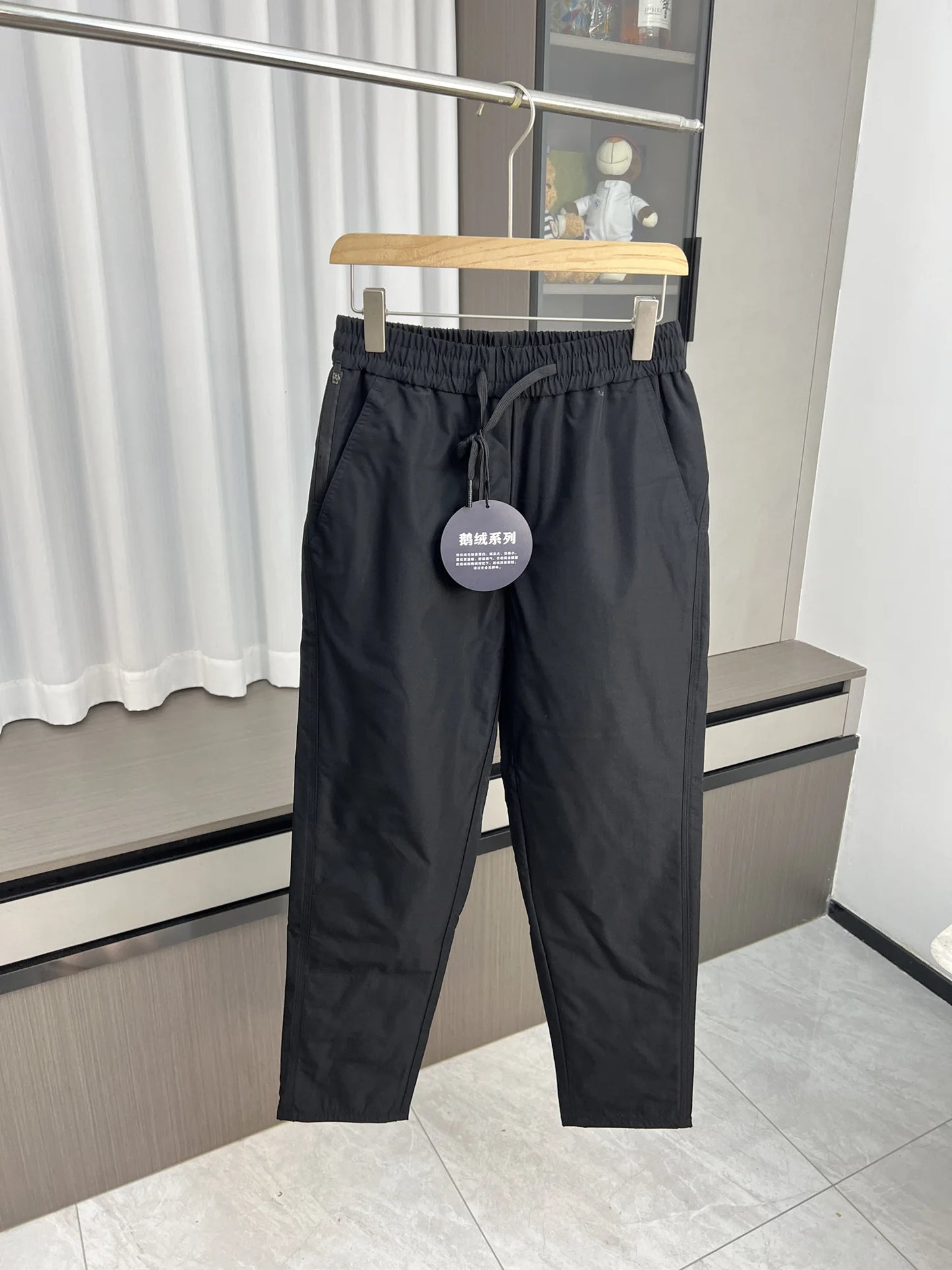 Rare Find! Goose down Series! Men's Winter Lightweight Warm Outdoor Casual down Pants Trendy Straight Leg Long Trousers
