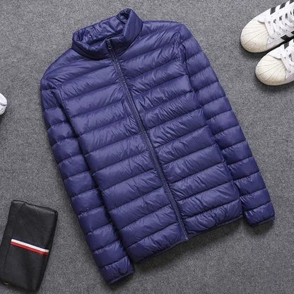 Ultra-Value Ultra-Light 90 down Cotton Men's Stand Collar Warm Coat Standard Fit Short Style Spring Youth Trend Bamboo Brand