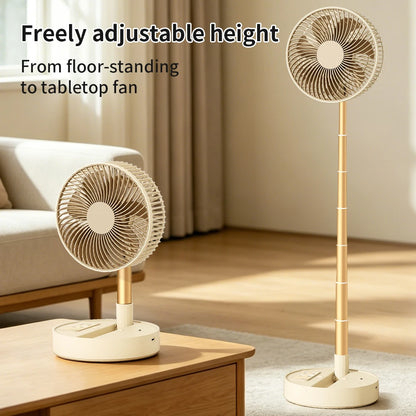 USB Foldable Portable Fan Remote with 8inch 4 Speeds ＆ Timing, Battery Mini Floor Fan for Bedroom Indoor Outdoor Table Fan