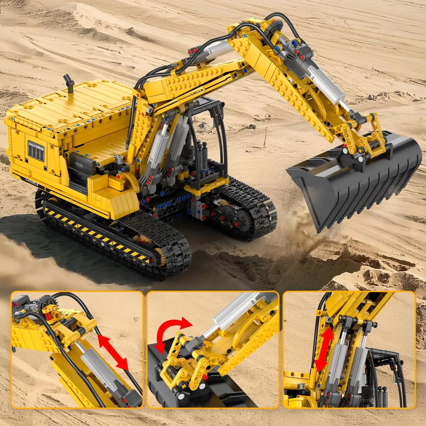 MOULD KING 13112 Technical Car Toys The MOC-2513 APP&RC Motorized Excavator Model Building Blocks Bricks Kids Christmas Gift