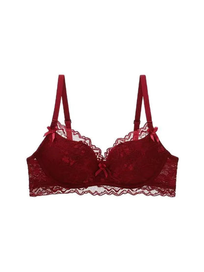 Cute Red Bra and Panty Set Women,Comfortable No Wire Push Up Lingerie,Sexy Bridal Wedding Lingerie Set,Girls Birthday Present