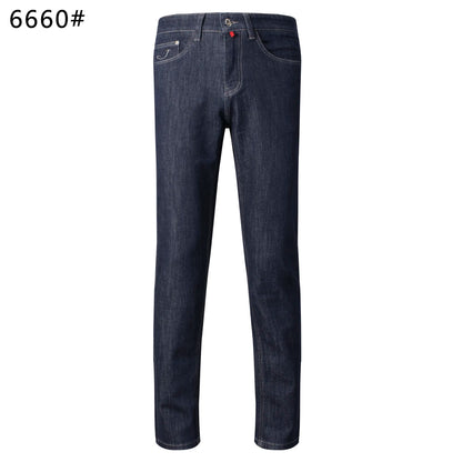 BLSK CPRT Jeans Thick Cotton Men 2025 Autumn Winter new casual warm zipper embroidery comfortable straight Big size 30-40 Pants