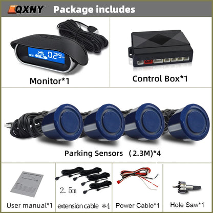 Car Front Parking Sensor Kit Auto Parktronic Assistant System LCD Monitor Buzzer Voice Volume Can be Adjusted  Vehicle Universal