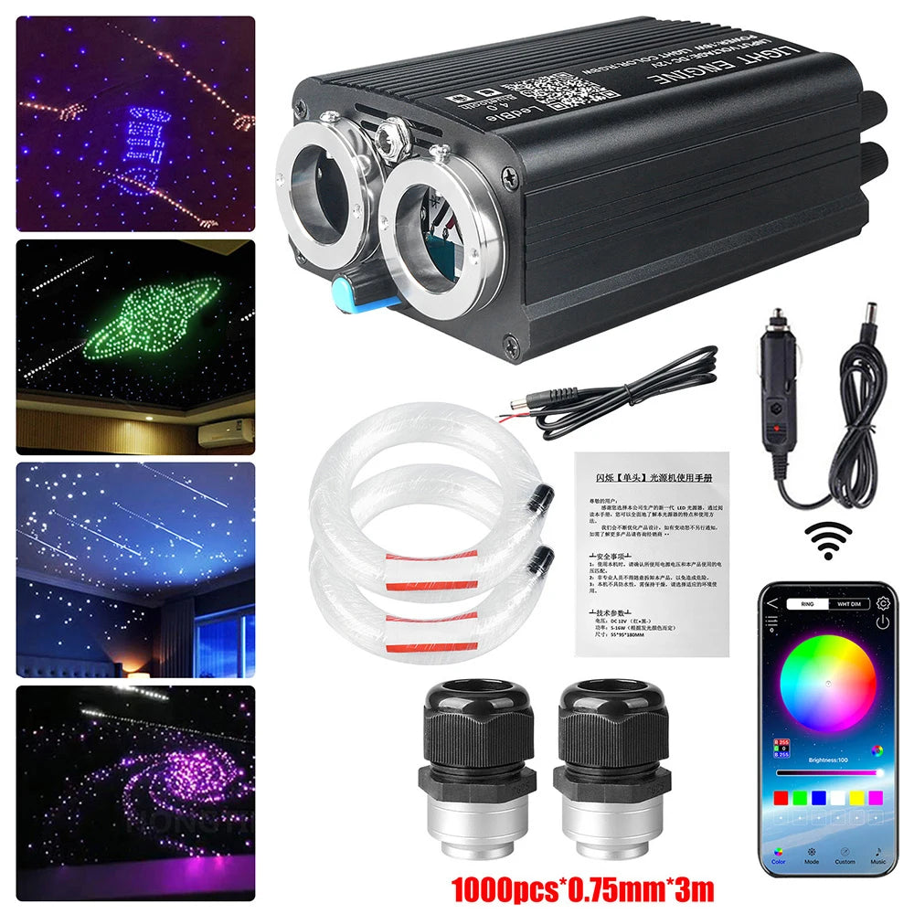 32W RGBW Meteor Car Roof stars Fiber Optic Light Music Roof Car Interior Ambient Atmosphere Light  for Starry Sky ceiling