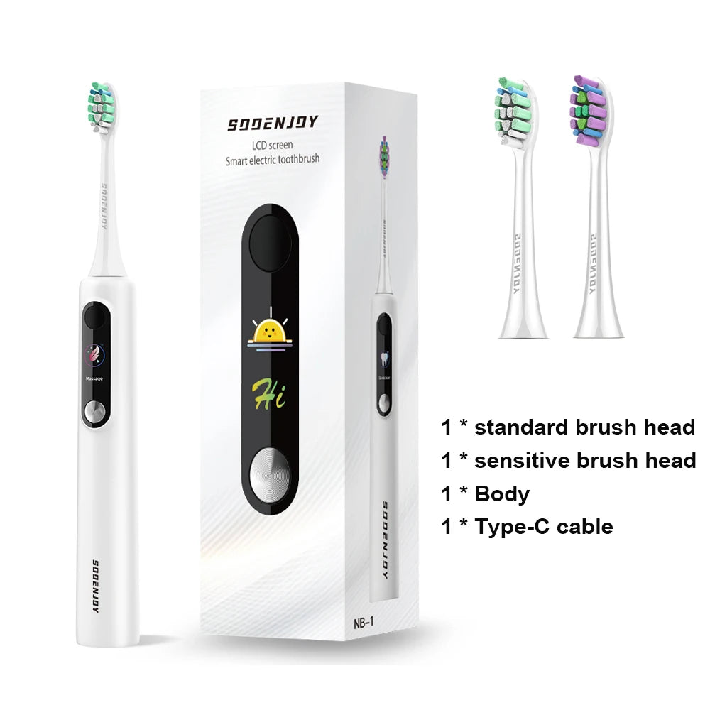 SOOENJOY Sonic Electric Toothbrush Smart LCD Screen Sonic Tooth Brush DIY Mode Automatic Cleaner Adult NB-1 Teethbursh