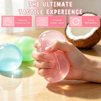 Artisan Coconut Oil Soft Gel Stress Ball Slow Rebound Squishy Toy with Jelly Texture Perfect Decompression Fidget for Adults