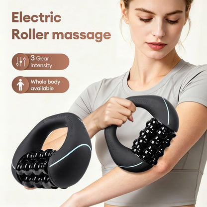 Electric Handheld Body Roller Massager Fascia Gun Deep Tissue Muscle Relaxation Portable Massage Tool for Whole Body Massage