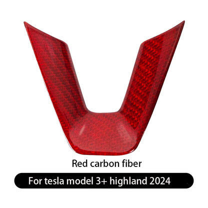 Steering Wheel Patch for Tesla Model 3+ Real Carbon Fiber Steering Wheel U-shaped Protective Cover 2025 New Model 3/Y Highland