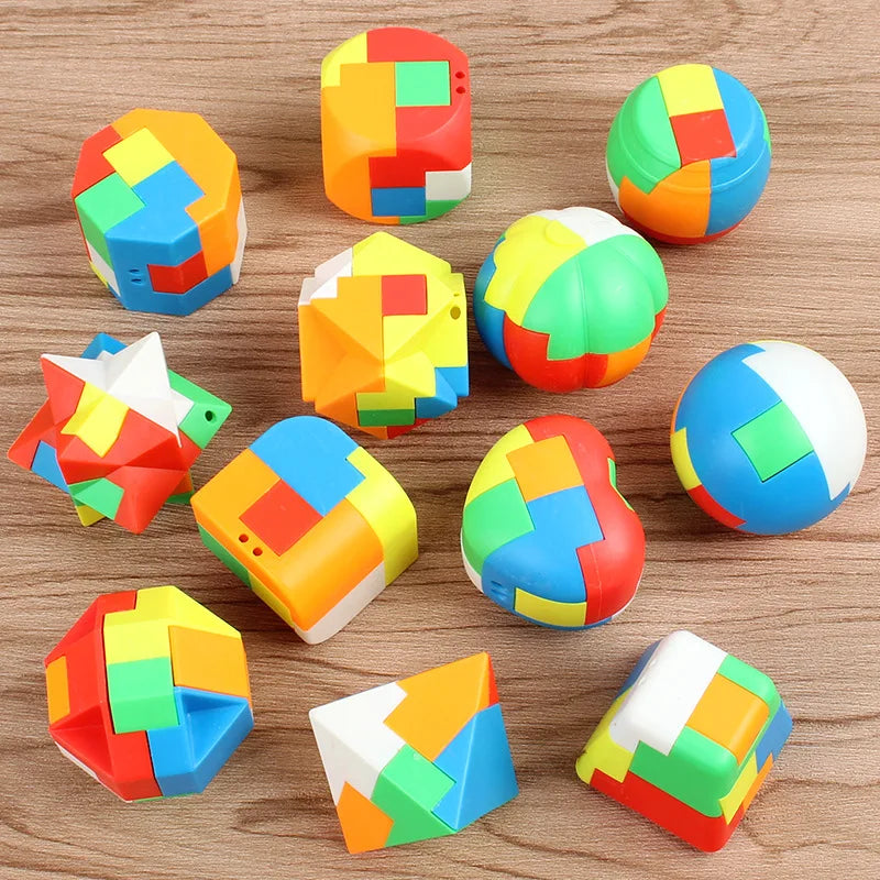 3D Puzzle Luban Lock Keychain Brain Game Rubik's Cube Intelligence Children's Puzzle Toy Adult Stress Resistance Reward Student
