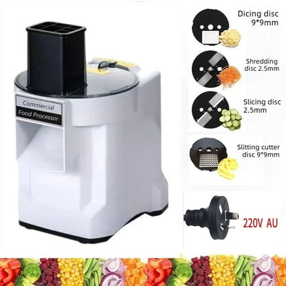 K8600 Commercial Dicing Machine White 3-in-1 Multi-Function Electric Cutter Strips Shreds Slices Dice Radish Potato Vegetables