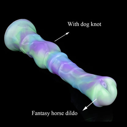 YOCY Long Horse Dildo Silicone Female Masturbator Knot Animal Anal Plug Butt Prostate Massager Stimulator Sex Toys For Couple