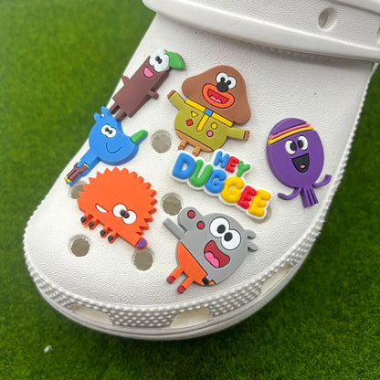 9-100pcs Cartoon Shoe Charms PVC Shoes Accessories Decoration Buckle Fit Clog Sandal Wristbands Accessory For Christmas Birthday