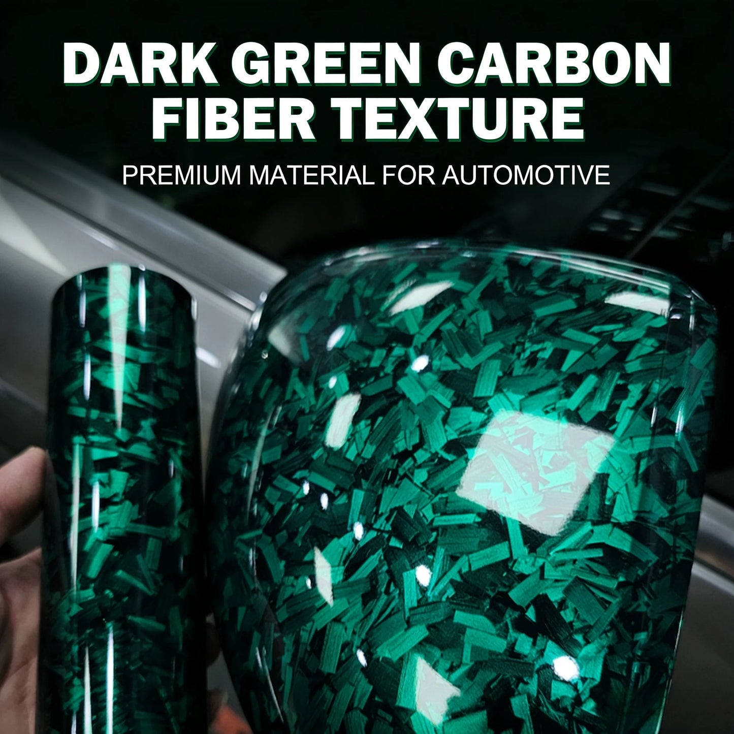 Motorcycle Sticker High Gloss Forged Flower Carbon Green Shiny Black Wrap Vinyl Car Body Films Stickers on Motorcycle Vinyls
