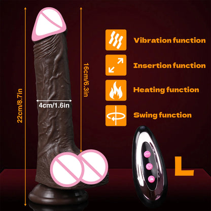 Realistic Dildo Telescopic Vibrator Artificial Penis Female Masturbation G-spot Vaginal Massager Big Dick Sex Toys For Women 18+