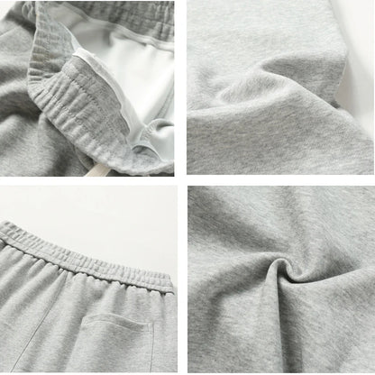 Autumn Men Sweatpants Fashion Splicing Pants Drawstring Wide Leg Neutral Straight Track Pants Cotton Loose Casual Trousers
