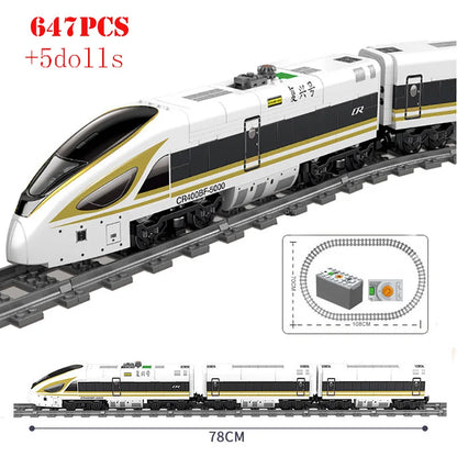 City Trains Flexible Tracks Forked Straight Curved Rails Switch Building Block Bricks High-Tech Creative Toys for kids gifts